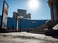 Российский удар по Киеву, обломки БПЛА упали у Монумента Независимости Российский удар по Киеву, обломки БПЛА упали у Монумента Независимости