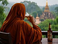 Монаха в Таиланде изгнали из буддийского храма за пристрастие к пиву