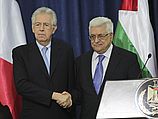 Премьер-министр Италии Марио Монти и председатель ПНА Махмуд Аббас. Рамалла, 08.04.2012