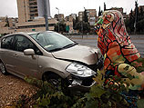 Авария в Иерусалиме: автомобиль врезался в статую льва из-за плохой погоды