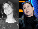 Кэрри Фишер в 1972-м и 2012-м