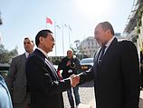 Министр иностранных дел Китая Ван И с министром иностранных дел Израиля Авигдором Либерманом