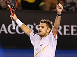 В четвертьфинальном матче Australian Open Станислав Вавринка одержал победу над Новаком Джоковичем, 21 января 2013 г.
