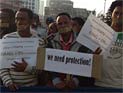 Акция протеста с заклеенными ртами: пикет под посольством Эфиопии