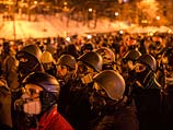 Около Украинского дома. Ночь на 26 января 2014 года