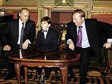 Владимир Путин, Андрей Сенько и Леонид Кучма. Киев, 2004 год