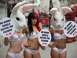 Акция PETA в Лондоне. 11 сентября 2014 года