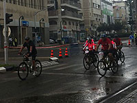 Велопробег в Тель-Авиве попал под ливень и был отменен