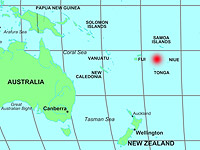 Сильное землетрясение в районе островов Тонга и Самоа