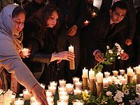Церемония поминовения жертв теракта в Пешаваре