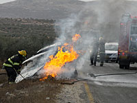 В Самарии в автомобиль брошена бутылка с 