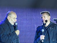 Леонид Парфенов и Борис Акунин на митинге в поддержку Алексея Навального. 6 сентября 2013 года