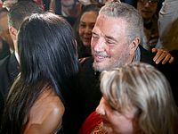 Наоми Кэмпбелл и Пэрис Хилтон были на сигарном фестивале с сыном Фиделя Кастро