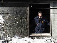 На месте пожара в Бруклине. Нью-Йорк, 21.03.2015