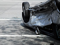 На шоссе №34 перевернулся легковой автомобиль