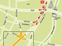 Перекрытие магистралей в районе  перекрестка Маарив