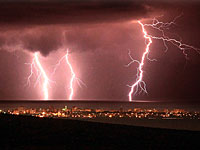 Молния попала в электрическую подстанцию в Герцлии