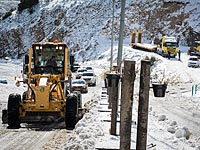 В связи со снегопадом горный курорт Хермон закрыт для посетителей