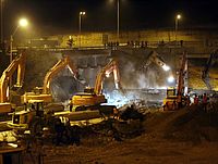 Демонтаж моста на 1-й трассе, в районе Абу Гош и Мевасерет Цион. ФОТО