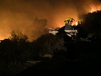 Пожар в районе поселка Халамиш разгорелся с новой силой