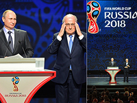 Президент России Владимир Путин и президент FIFA Йозеф Блаттер. Санкт-Петербург, 25 июля 2015 года
