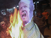 В Газе во второй раз за сутки сожгли чучело Трампа