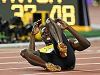 Усэйн Болт упал в последнем забеге в карьере