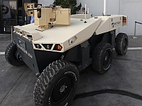 Сухопутное роботизированное средство Rambow. 4-тонный аппарат был представлен израильской компанией Meteor Aerospace. В качестве полезной нагрузки на Rambow могут устанавливаться крупнокалиберный пулемет, либо другие системы оружия в зависимости от выполн