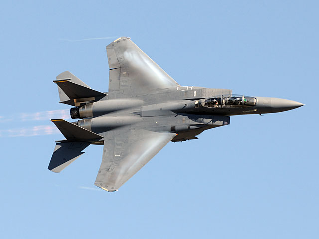 Военный летчик сделал предложение любимой на крыле истребителя F-15
