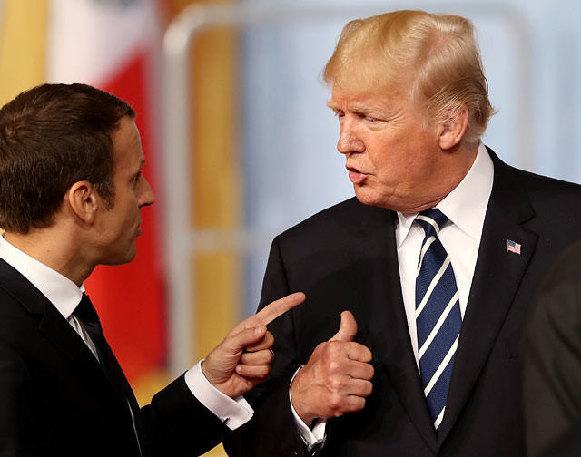 Эммануэль Макрон и Дональд Трамп Эммануэль Макрон и Дональд Трамп