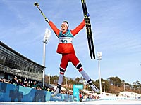 Олимпийской чемпионкой в гонке на 10 км стала норвежская лыжница Рагнхильд Хага